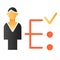 Hiring candidate flat icon. Man with tick color icons in trendy flat style. Specialist gradient style design, designed