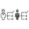 Hiring candidate line and glyph icon. Man with tick vector illustration isolated on white. Specialist outline style