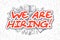We Are Hiring - Cartoon Red Text. Business Concept.