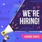 We are hiring colorful banner or post in blue color