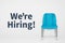We are hiring concept. Vacant office chair. Empty seat business recruiting vector background