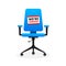 We are hiring label. Join Our Team. Office Chair, Vacant. Vector stock illustration.