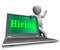 Hiring Laptop Message Shows Online Hire Jobs