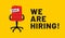 We are hiring, open vacancy. Hiring and recruitment banner design. Vacant position, join our team. Business hiring and recruiting