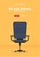 We are hiring. Recruiting banner with office chair. Vector illustration.