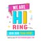 We are hiring recruitment design template with geometric shapes. Vector illustration