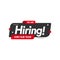 Hiring recruitment open vacancy label design vector