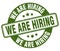 we are hiring stamp. we are hiring label. round grunge sign