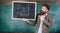 Hiring teachers for new school year. Man bearded holds blackboard inscription back to school. Back to school teachers