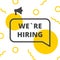 We are hiring. Yellow background. Hiring concept. Vector