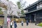 Hirosaki Park in springtime cherry blossom season sunny day at Otemon Gate Entrance