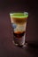 Hiroshima alcoholic shot glass with absent, sambuca, irish cream