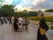 HIROSHIMA, JAPAN - August 6, 2018: Japaneses making a wreath on the Hiroshima Peace Memorial Ceremony day