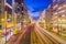 Hiroshima, Japan cityscape view above Aioi-Dori Avenue, the central commercial district in downtown