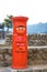 HIROSHIMA, JAPAN - MARCH 25, 2016: Traditional post box in Miyajima island.