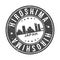 Hiroshima Japan Round Stamp Icon Skyline City badge.