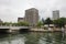 Hiroshima Skyline and the Ota River in Japan.