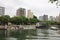 Hiroshima Skyline and the Ota River in Japan.