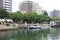 Hiroshima Skyline and the Ota River in Japan.