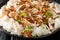Hirshon Jiayi Taiwanese Turkey Rice closeup in the plate. Horizontal