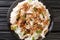 Hirshon Jiayi Taiwanese Turkey Rice closeup in the plate. Horizontal top view