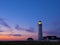 Hirtshals lighthouse at sunset on the coast