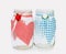 \'His and Hers\' - two glass jars handecorated