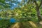 Hisagoike pond at Kenrokuen Garden. Kanazawa City, Japan