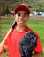 Hispanic baseball player smiling