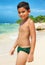 Hispanic child on a tropical beach