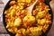 Hispanic cuisine: Arroz con pollo closeup in a pan. horizontal top view