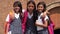 Hispanic Pretty Students Wearing School Uniforms