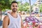 Hispanic sports man wearing workout style outdoors on a sunny day