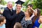 Hispanic Student And Family Celebrating Graduation