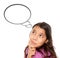 Hispanic Teen Aged Girl with Blank Thought Bubble