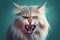 Hissing angry cat. Generate Ai