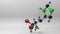 Histidine molecule 3D illustration.