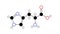 histidine molecule, structural chemical formula, ball-and-stick model, isolated image essential amino acid