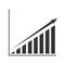 The histogram. Black chart on a white background. An ever-growing schedule. Flat illustration