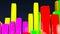 Histogram of glass rectangles. on a black background. 3D rendering