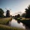 Historians Dutch windmills near Rotterdam. made with Generative AI