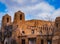 Historic Adobe Pueblo building  in Santa Fe, New Mexico