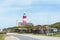 Historic Agulhas lighthouse. New park offices are being built