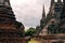 Historic Ancient City of Ayutthaya in Thailand with red brick and stone architecture - Buddhist monasteries in the old