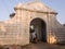 The historic ancient town gate leading to the old town in the former Danish