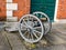 Historic antique cannon on wheels