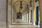 Historic Arch with Columns on the  Square of Commerce in Lisbon, Portugal