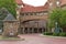 Historic Arched Building in the Main Square of Forest Hills Queens Neighborhood of New York City