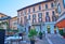 Historic architecture of Giuseppe Mazzini Square, Como, Italy