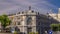 Historic Bank of Spain building timelapse hyperlapse and Cibeles square between Paseo del Prado and Alcala street in